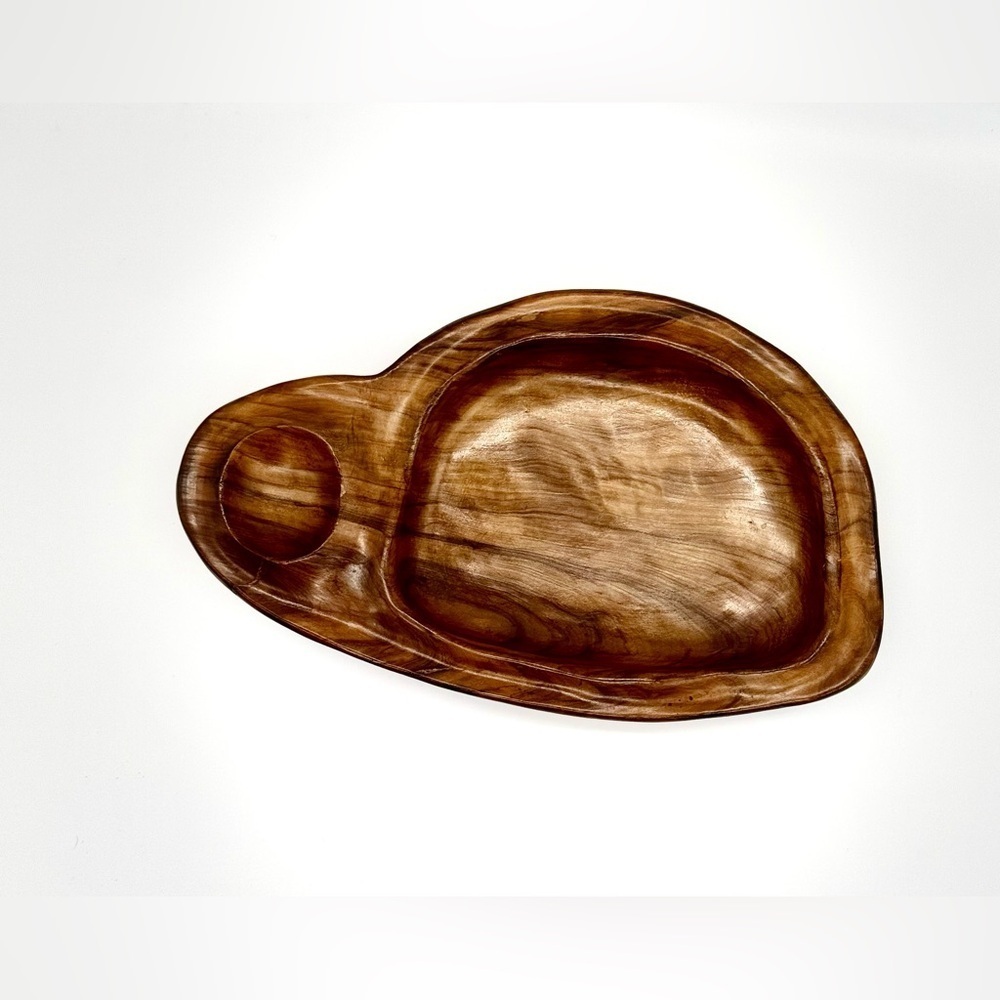 Vintage DAN KARNER Hand Carved Mid Century Wooden Serving Bowl Barcelona, Spain